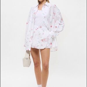 Joshua Sanders Women's White Floral Mini Skirt - 'for like ever' Embroidered